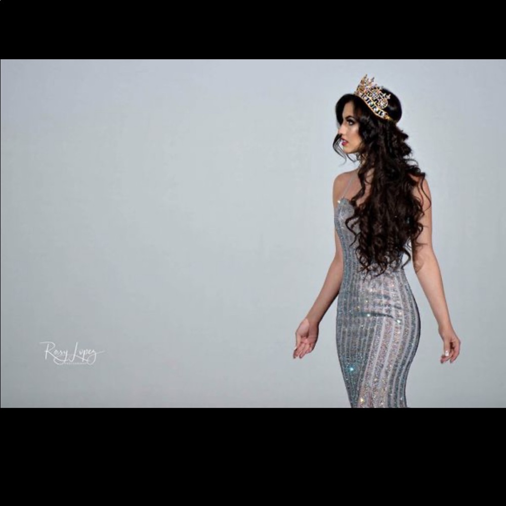 Silver straight gown